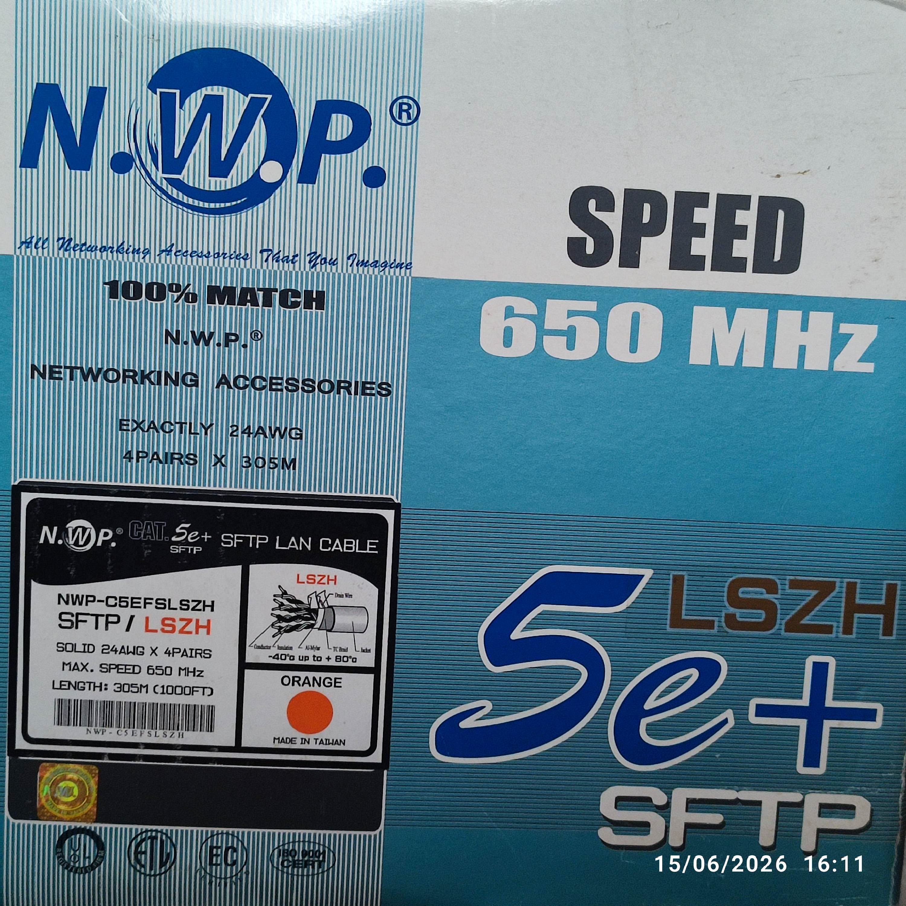 کابل شبکه NWP ساخت تایوان CAT5E SFTP LSZH