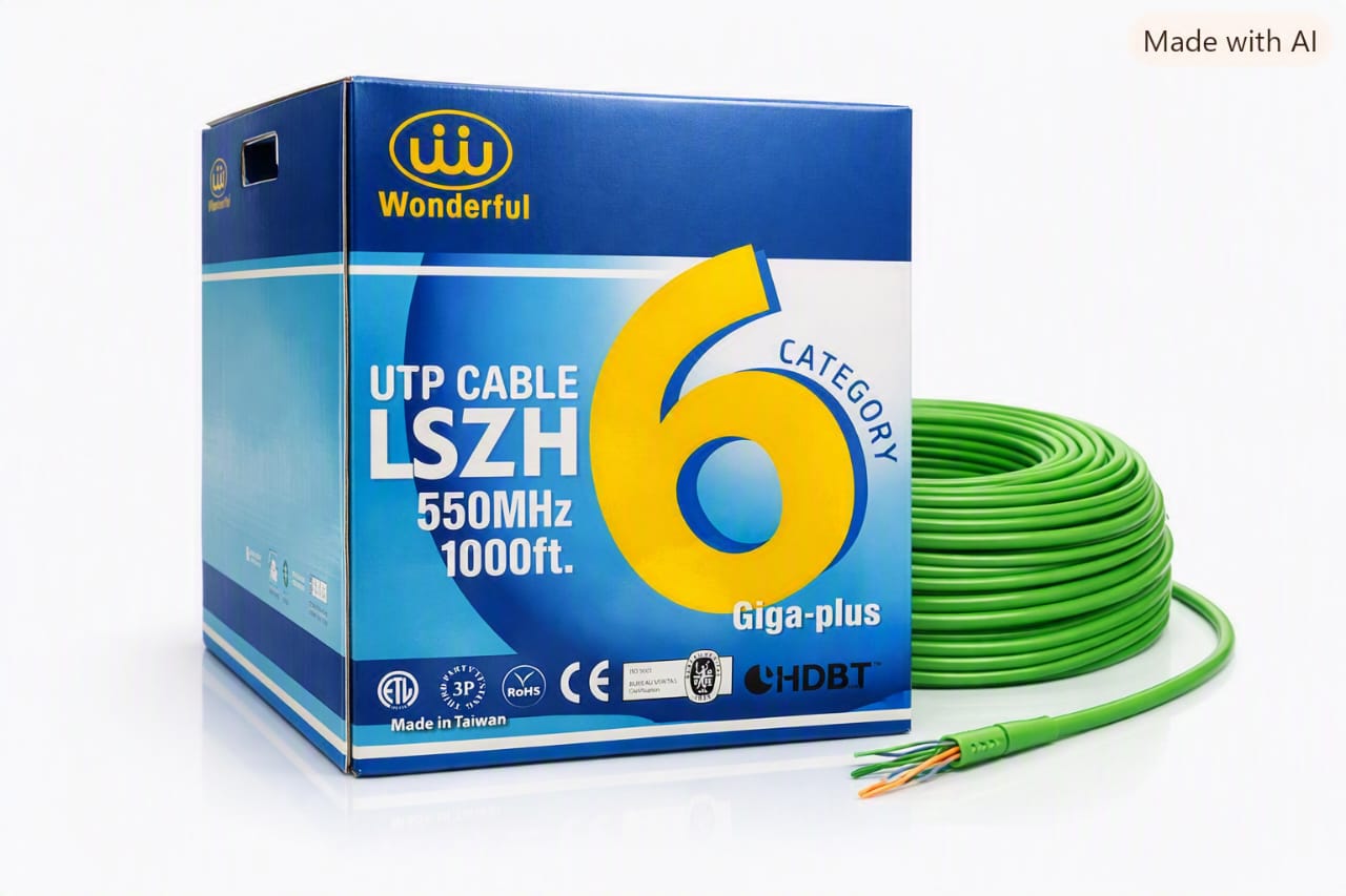 کابل شبکه واندرفول ساخت تایوان wonderful cat6 utp
