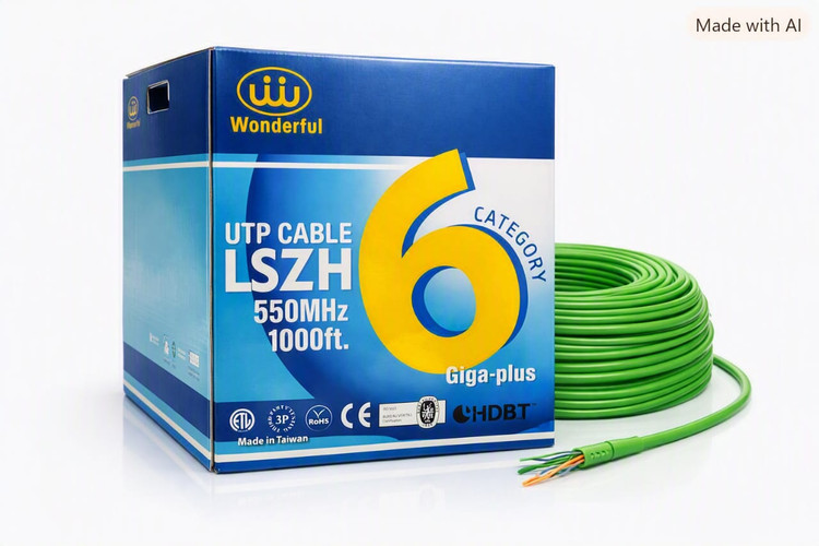 کابل شبکه واندرفول ساخت تایوان wonderful cat6 utp
